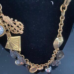 Vintage Gold Tone charm necklace